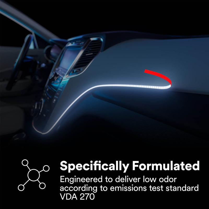 Inside of a car highlight the areas where 3M LVO VHB tape is used. Engineered to deliver low odor according to emissions test standard VDA 270.