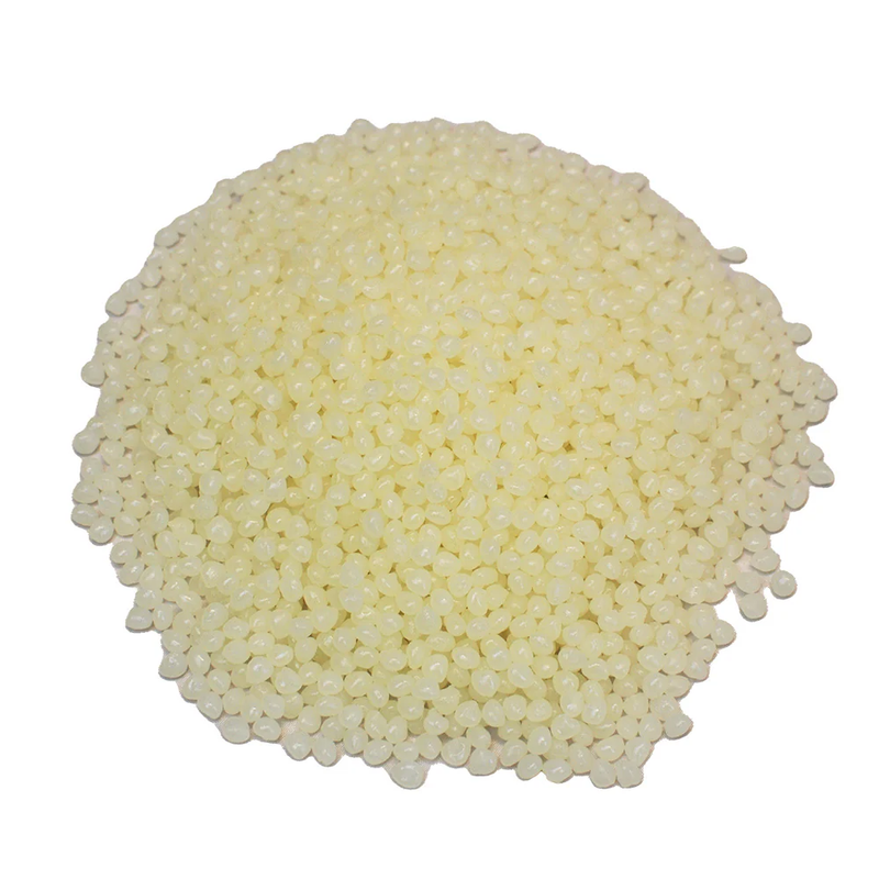 Pile of Pale Amber Biodegradable Hot Melt Pellets