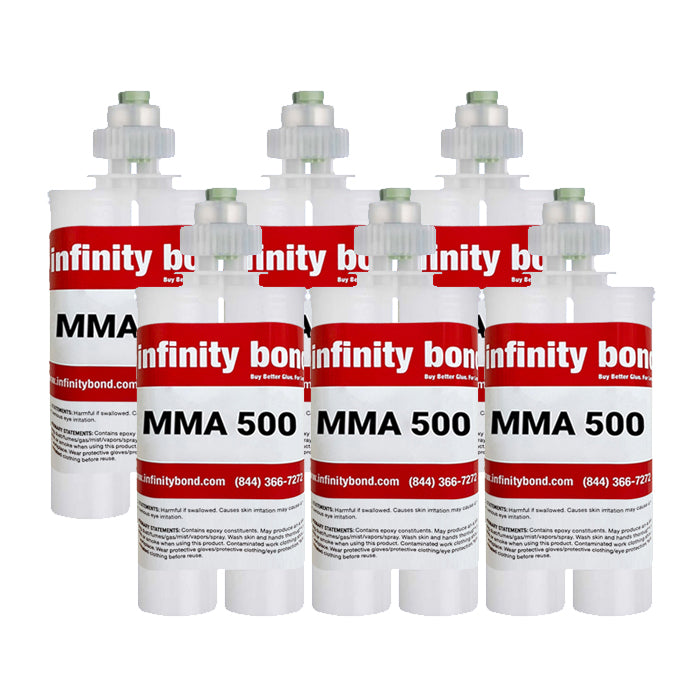 MMA Adhesive for Bonding Difficult Plastics - PP and PE Case of 6 400ml Cartridges